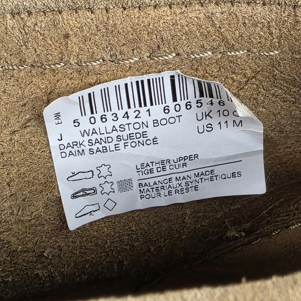 Clarks Wallaston Boots Mens Size 11 Sand Suede Wallabee Style Moc Toe Chukka